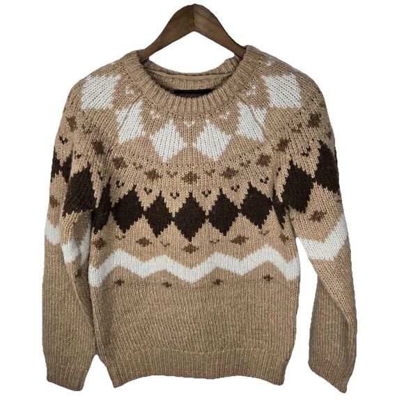 NWT Vero Moda Brown O-Neck Nordic Sweater Small - Picture 1 of 8